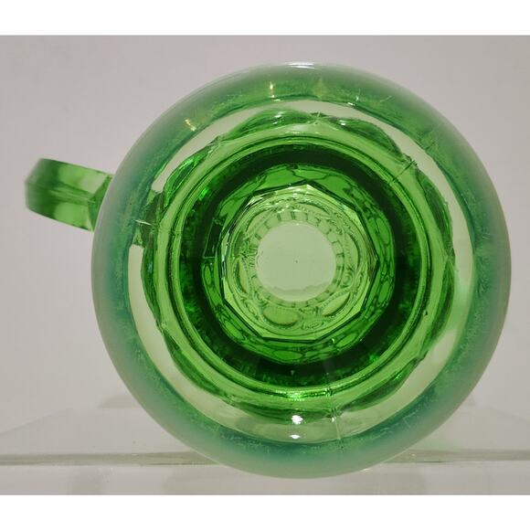 Vintage Moser Eye Winker Green Glass Opalescent Pitcher - Picture 7 of 10